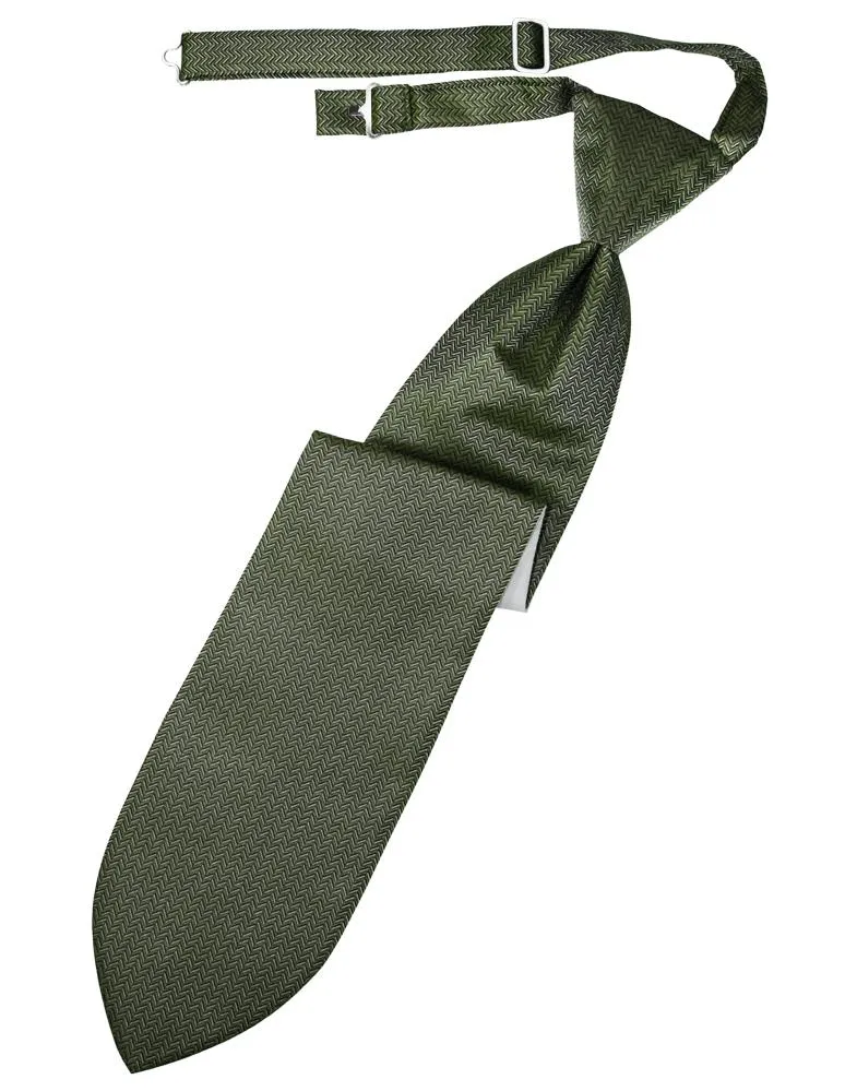 Sage Herringbone Kids Necktie