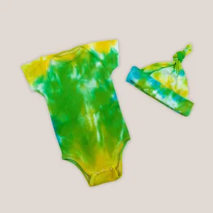 Sequana Organic Tie Dye Baby Bodysuit   Hat