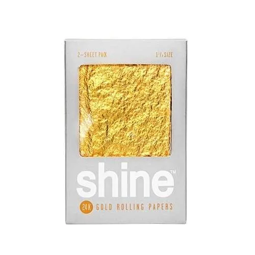 SHINE 24K Gold Rolling Papers 1 1/4 Size 2 Sheets (36 Pack Display)