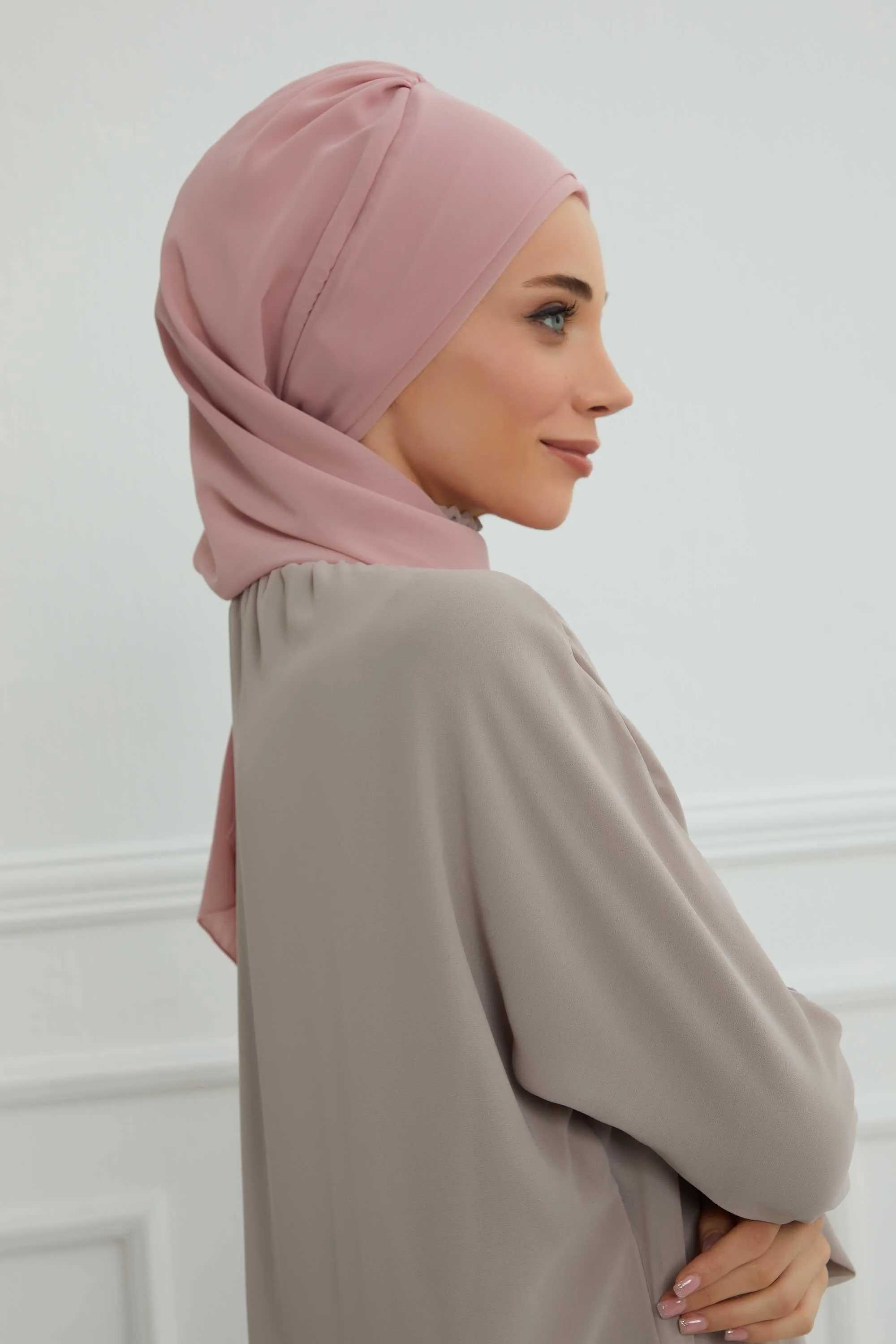 Side Frilled Instant Turban Chiffon Scarf Head Turbans with Unique Flower Accessory For Women Headwear Stylish Elegant Design,HT-102