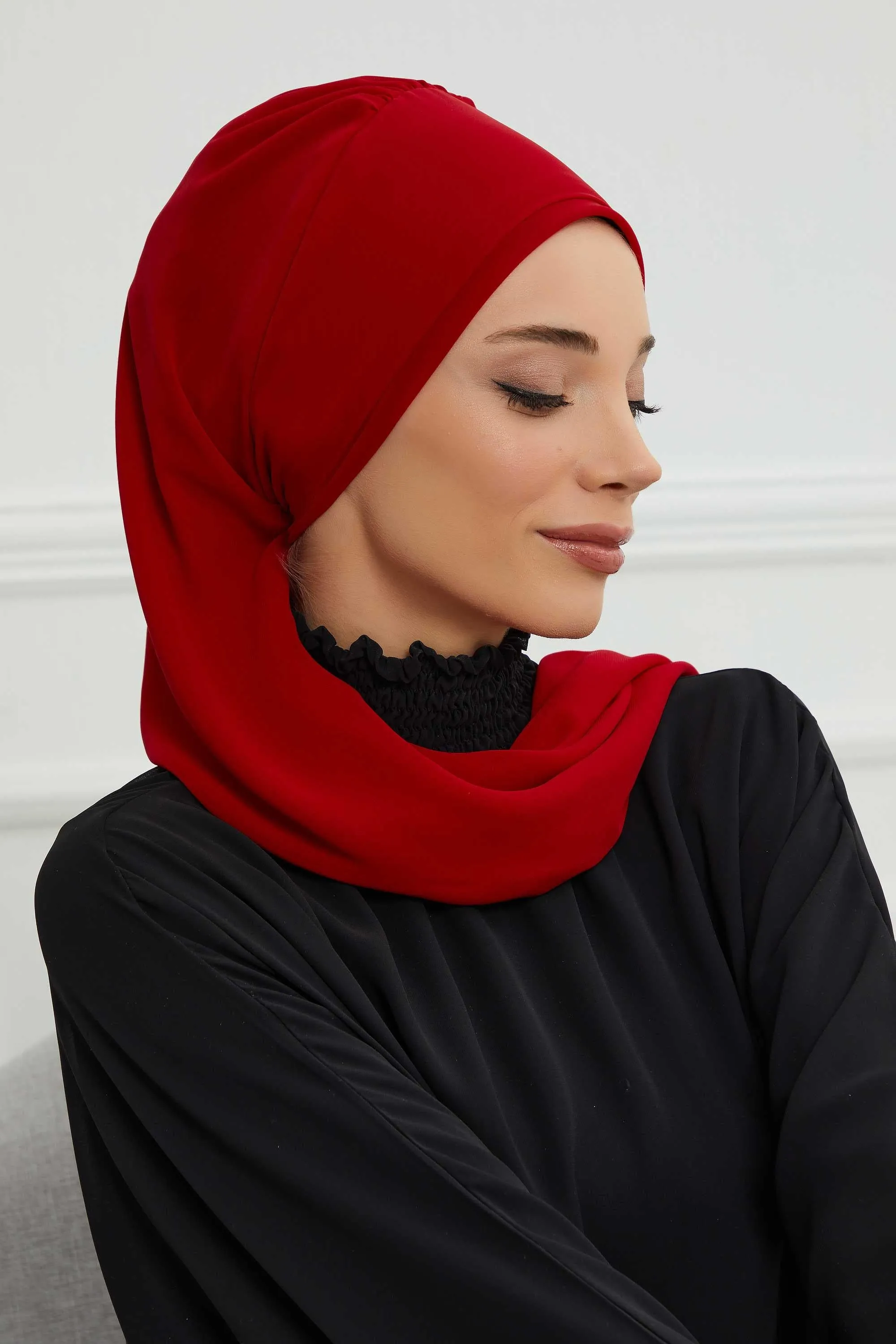 Side Frilled Instant Turban Cotton Scarf Head Turbans with Unique Jewellery Stone Accessory For Women Headwear Stylish Elegant Design,HT-106