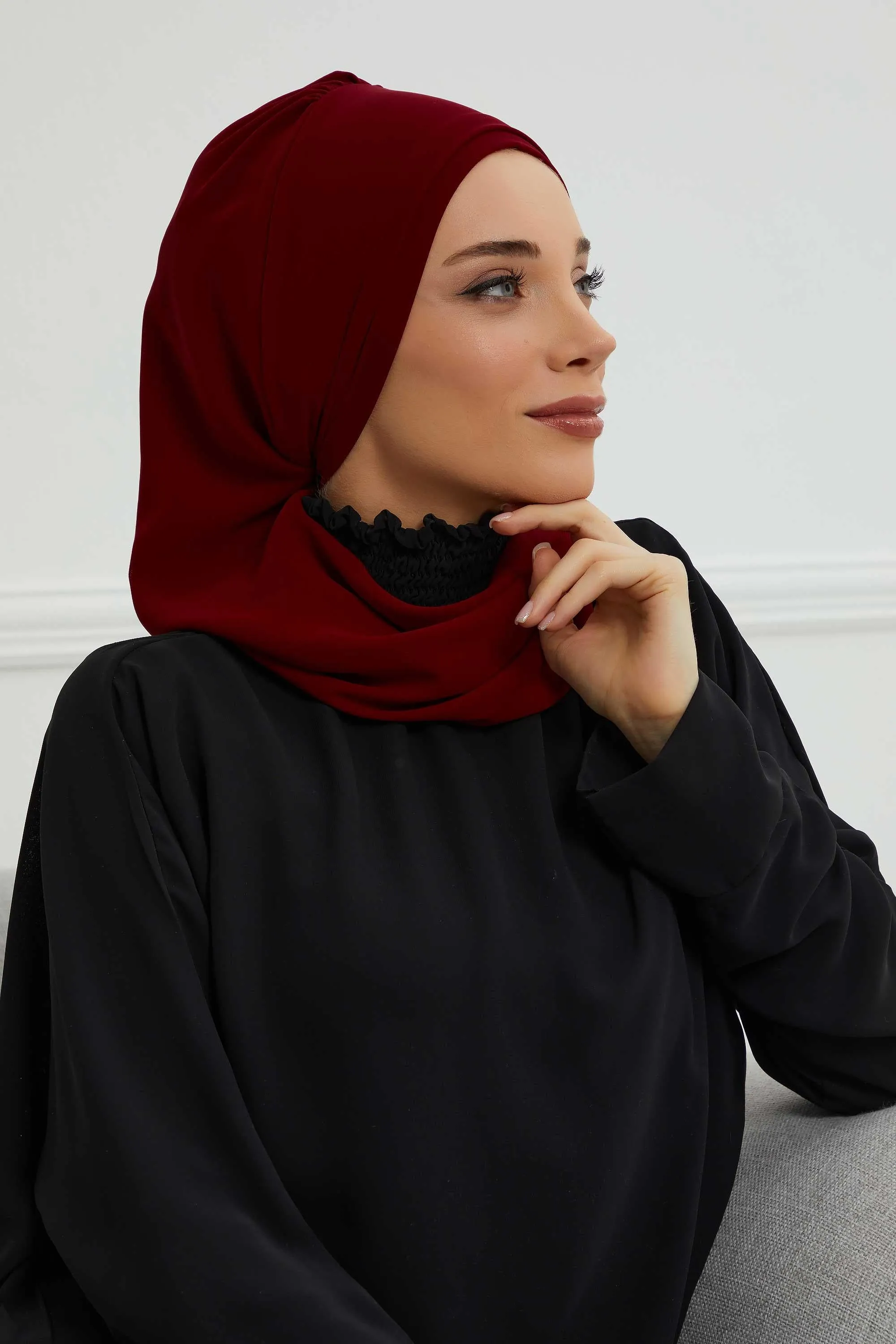 Side Frilled Instant Turban Cotton Scarf Head Turbans with Unique Jewellery Stone Accessory For Women Headwear Stylish Elegant Design,HT-106