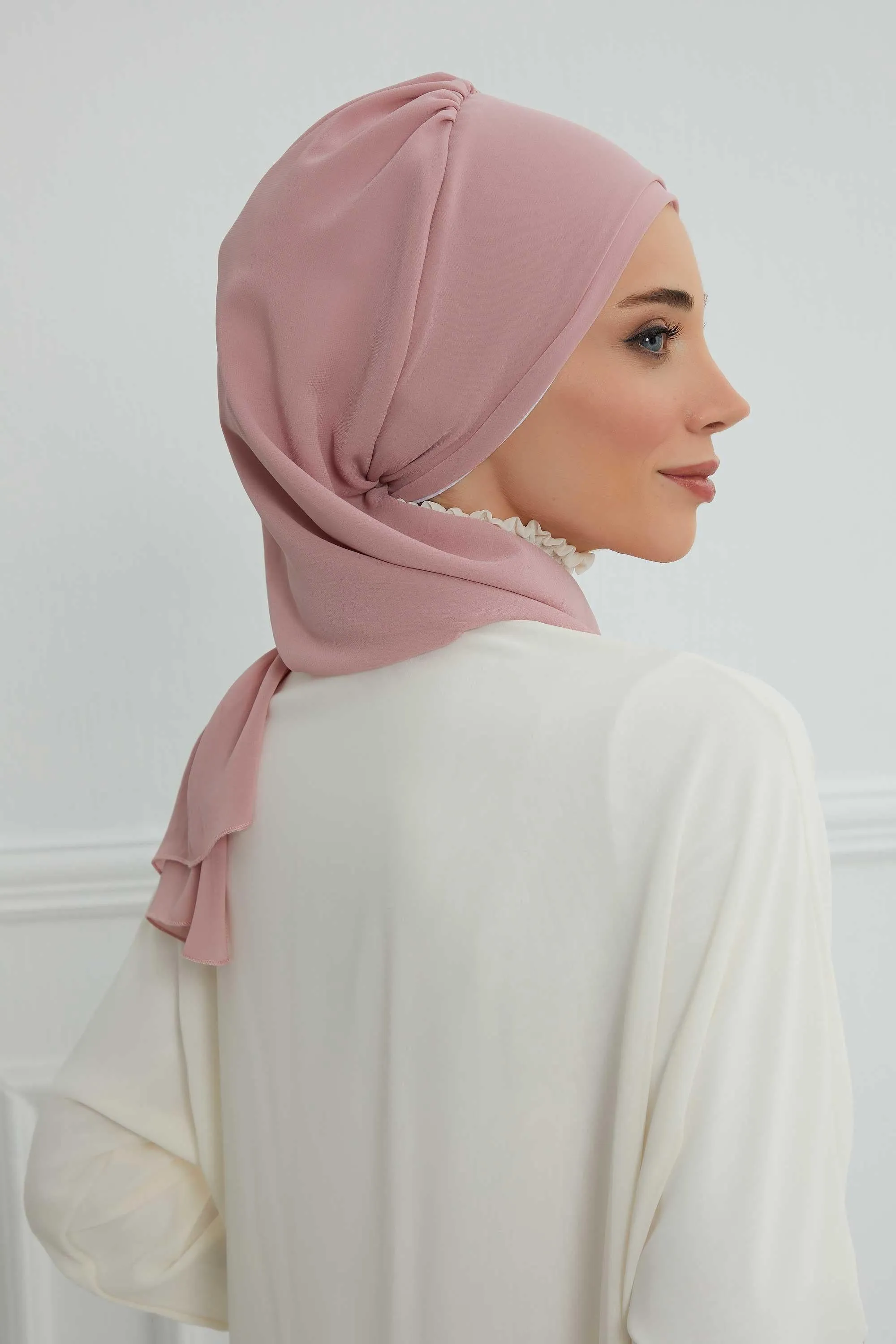 Side Frilled Instant Turban Cotton Scarf Head Turbans with Unique Jewellery Stone Accessory For Women Headwear Stylish Elegant Design,HT-106