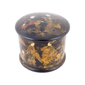 Small Antique French Chinoiserie Powder Box