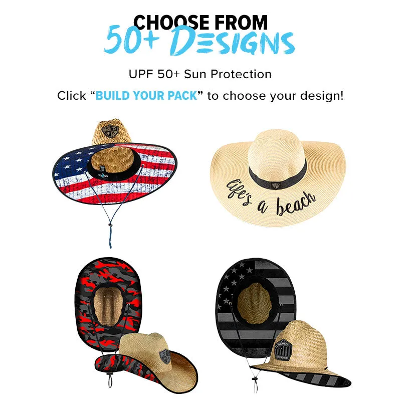 STRAW HAT PACK: 1 HAT & 4 FACE SHIELDS ® | PICK YOUR PACK