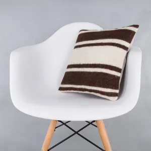Striped Beige Kilim Pillow Cover 16x16 7875