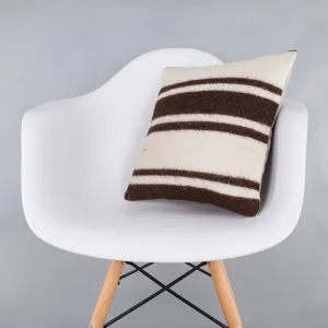 Striped Beige Kilim Pillow Cover 16x16 7876