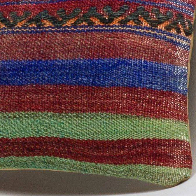 Striped Multi Color Kilim Pillow Cover 16x16 3820