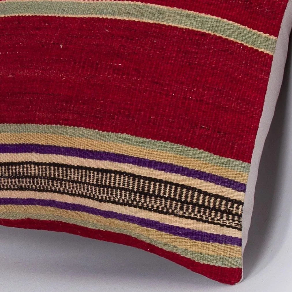 Striped Multiple Color Kilim Pillow Cover 16x16 7580