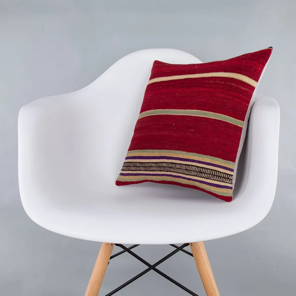 Striped Multiple Color Kilim Pillow Cover 16x16 7580