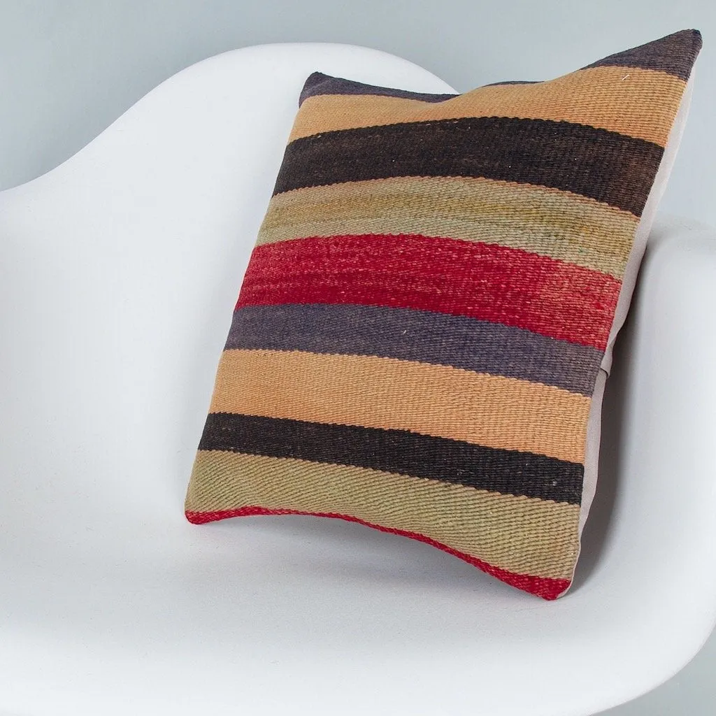 Striped Multiple Color Kilim Pillow Cover 16x16 8186