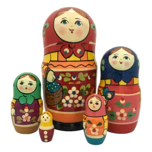 Traditional Nesting Dolls Green Scarf