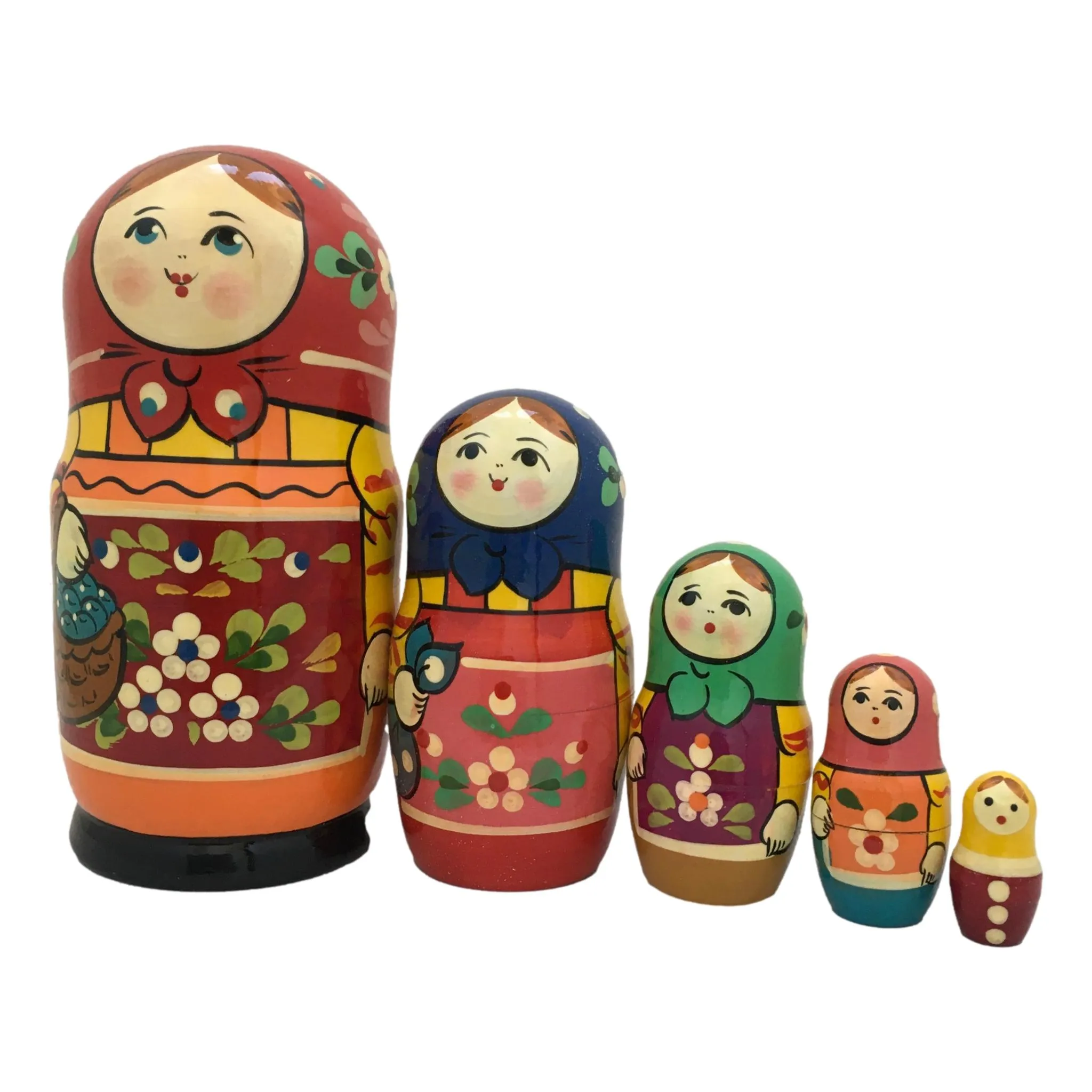 Traditional Nesting Dolls Green Scarf