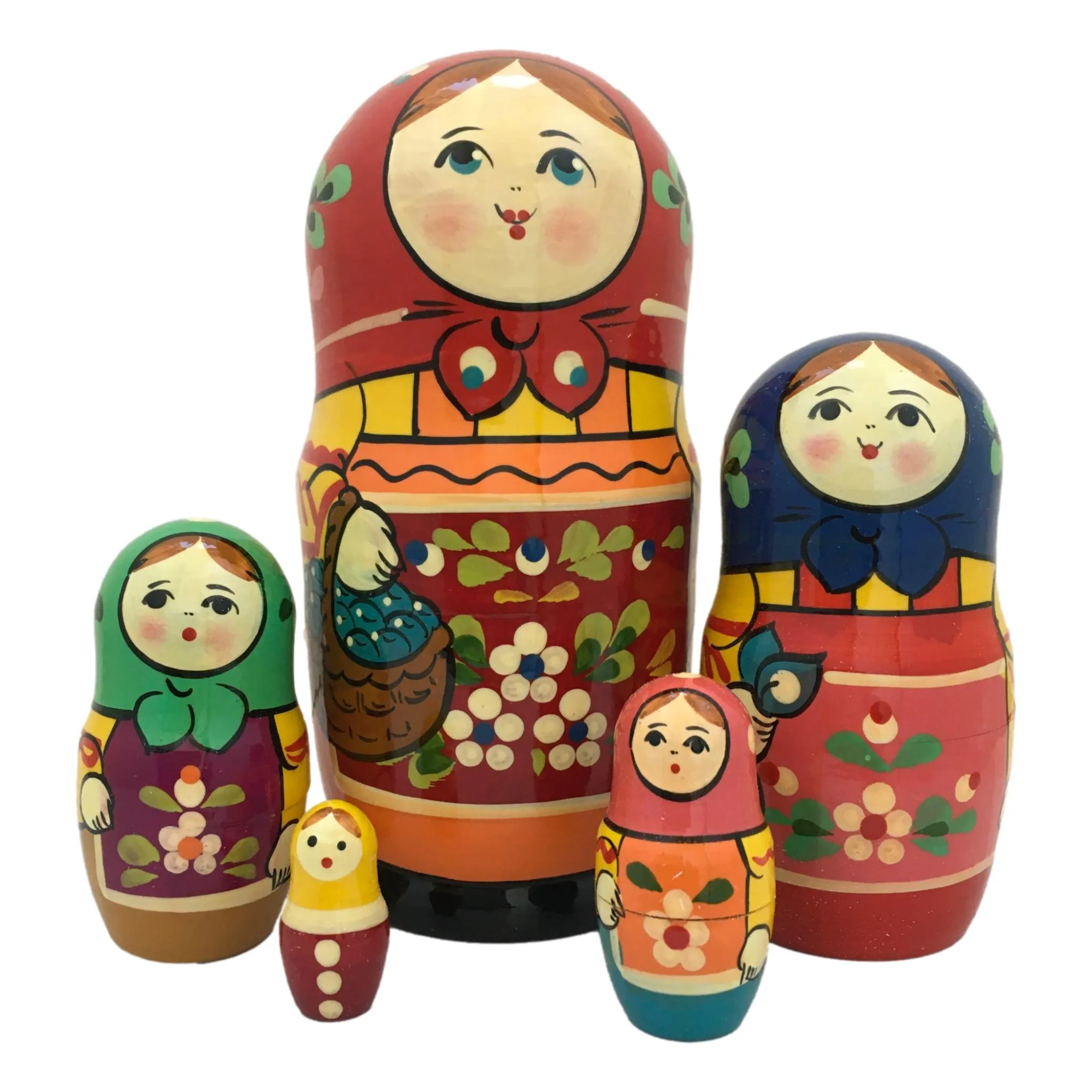 Traditional Nesting Dolls Green Scarf