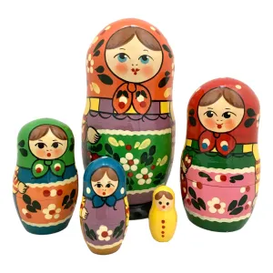 Traditional Russian Dolls Orange Scarf