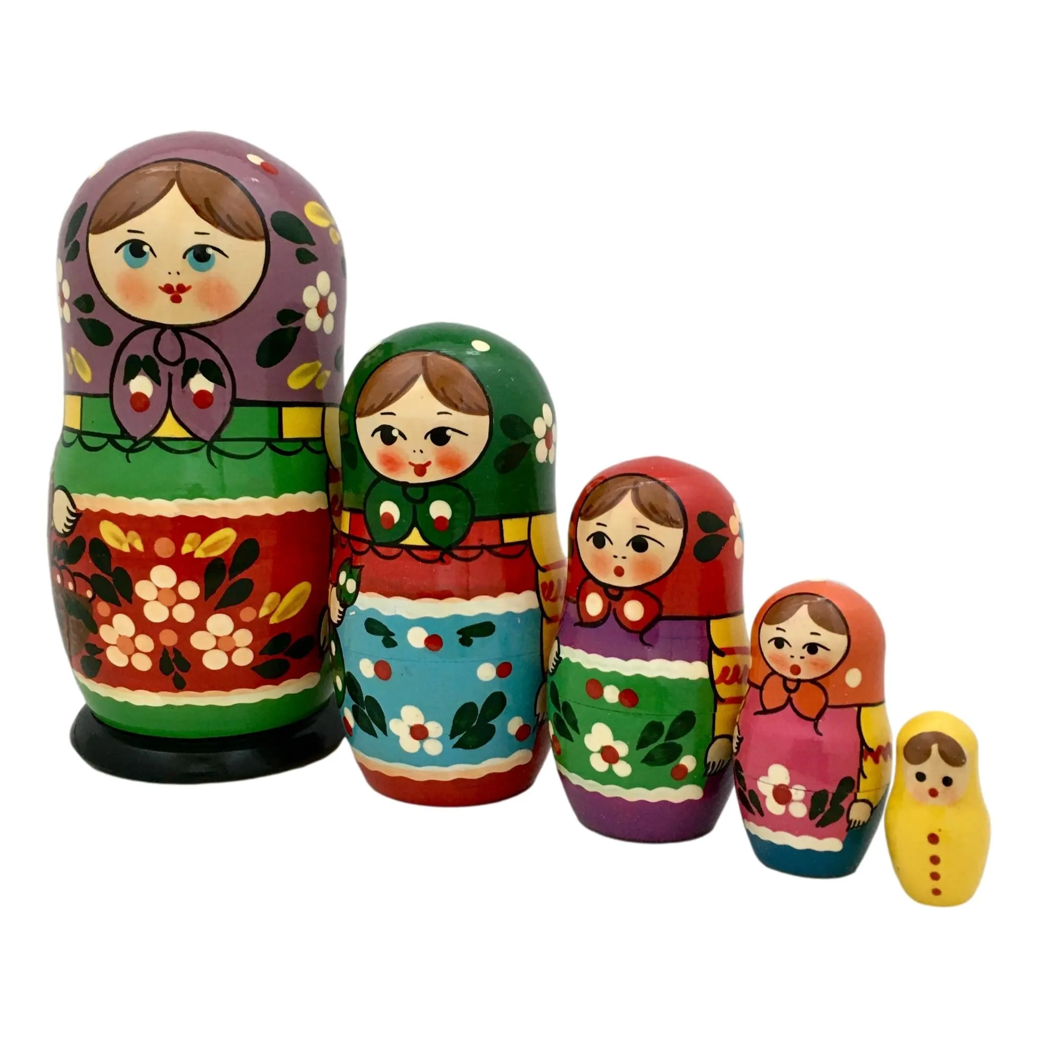Traditional Russian Matryoshka Doll Purple Scarf