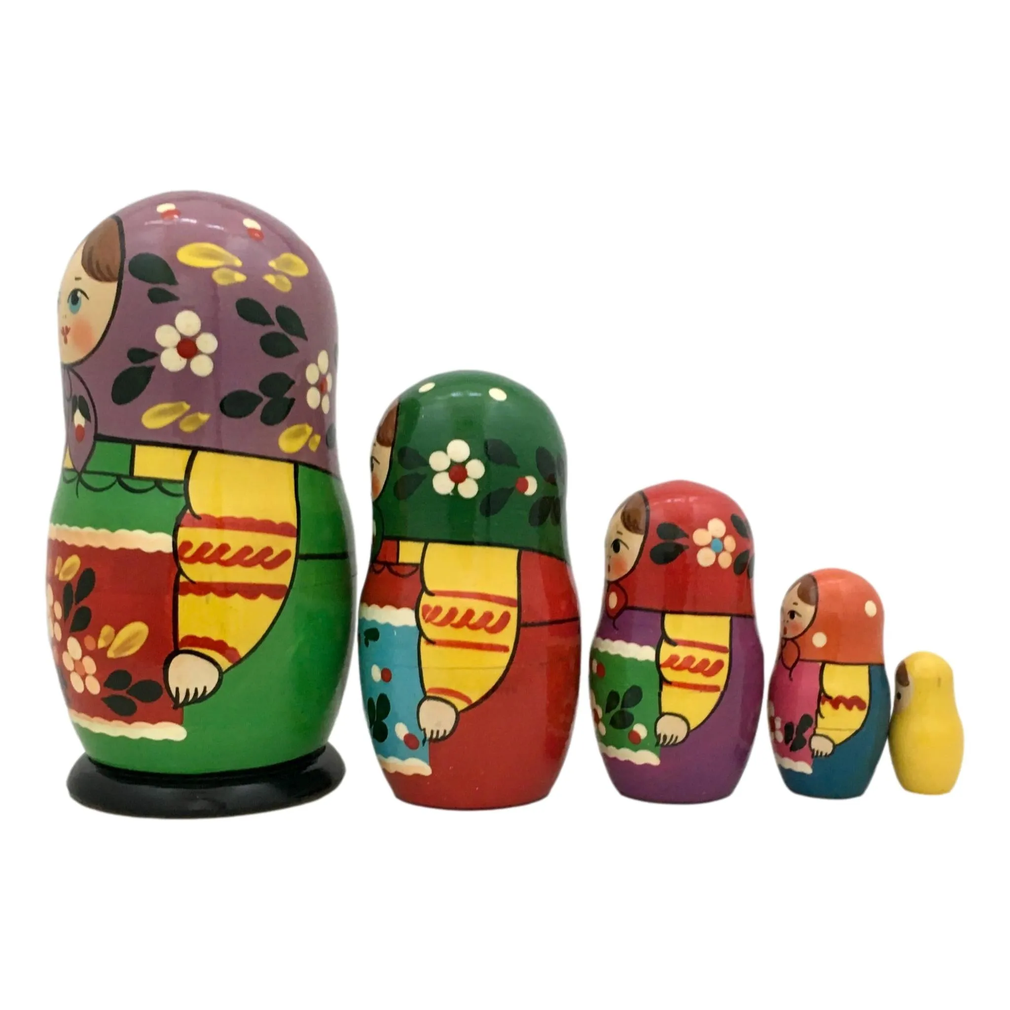 Traditional Russian Matryoshka Doll Purple Scarf
