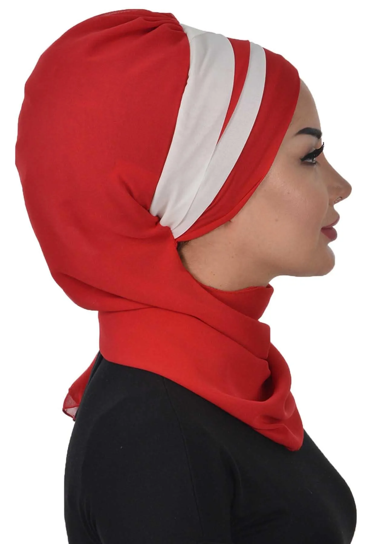 Two Colors Instant Turban Lightweight Multicolor Chiffon Scarf Head Turbans For Women Headwear Stylish Elegant Design,HT-52