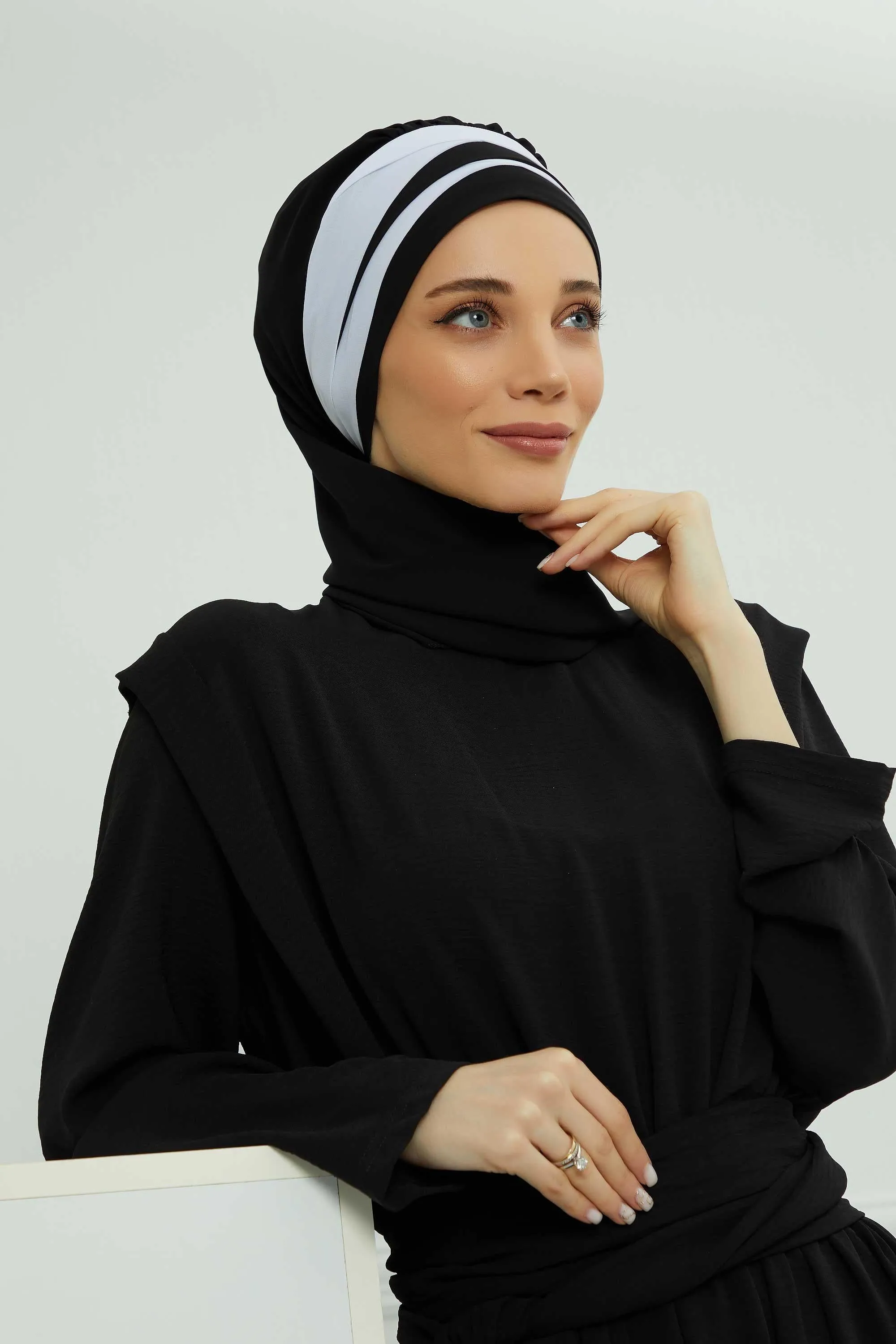 Two Colors Instant Turban Lightweight Multicolor Chiffon Scarf Head Turbans For Women Headwear Stylish Elegant Design,HT-52