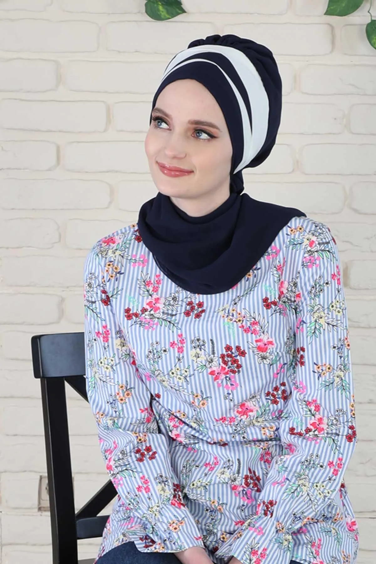 Two Colors Instant Turban Lightweight Multicolor Chiffon Scarf Head Turbans For Women Headwear Stylish Elegant Design,HT-52