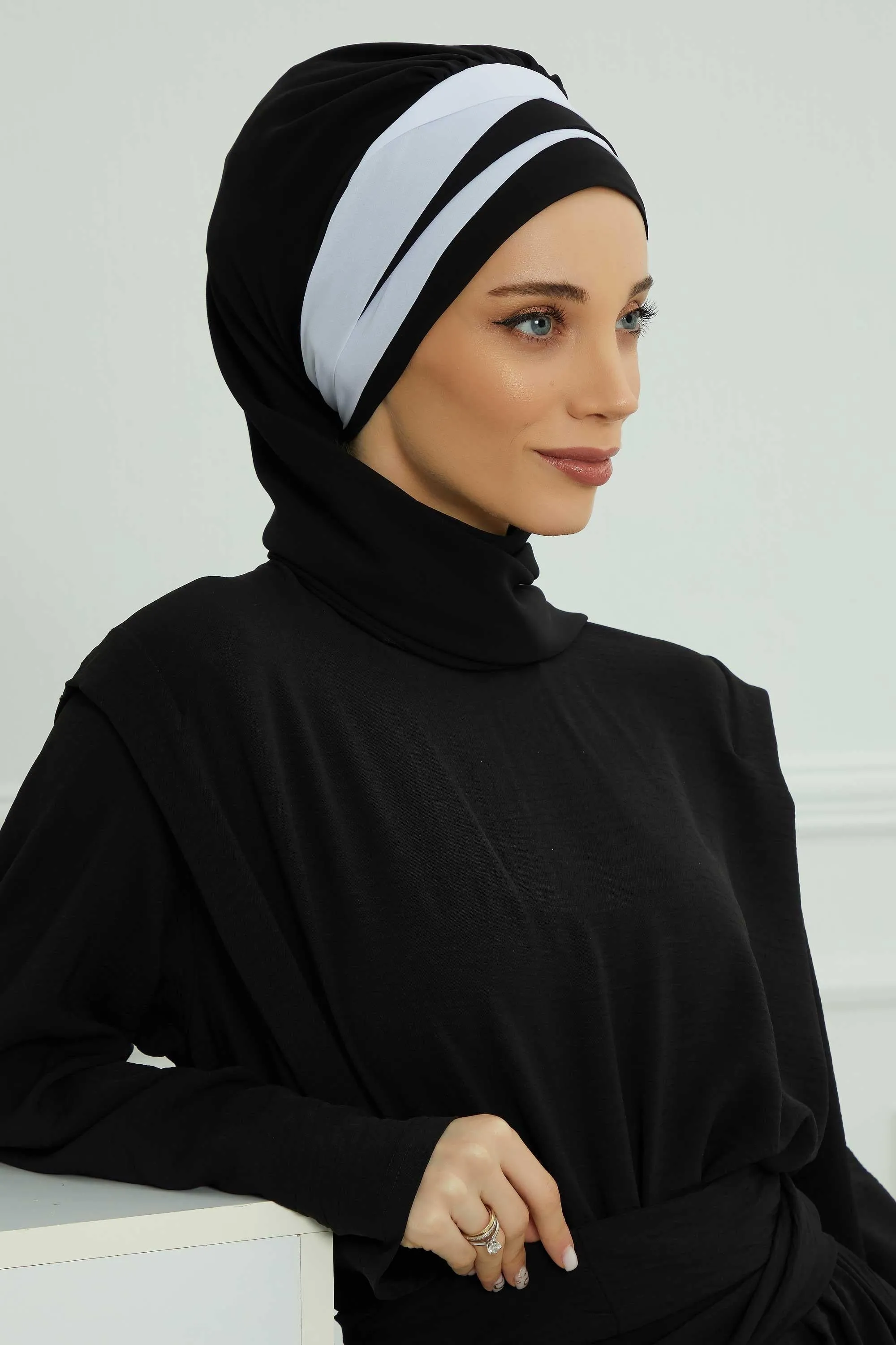 Two Colors Instant Turban Lightweight Multicolor Chiffon Scarf Head Turbans For Women Headwear Stylish Elegant Design,HT-52