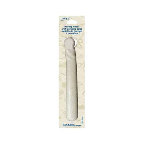 UNIQUE Serrated Tracing Wheel with Ergonomic Grip - White
