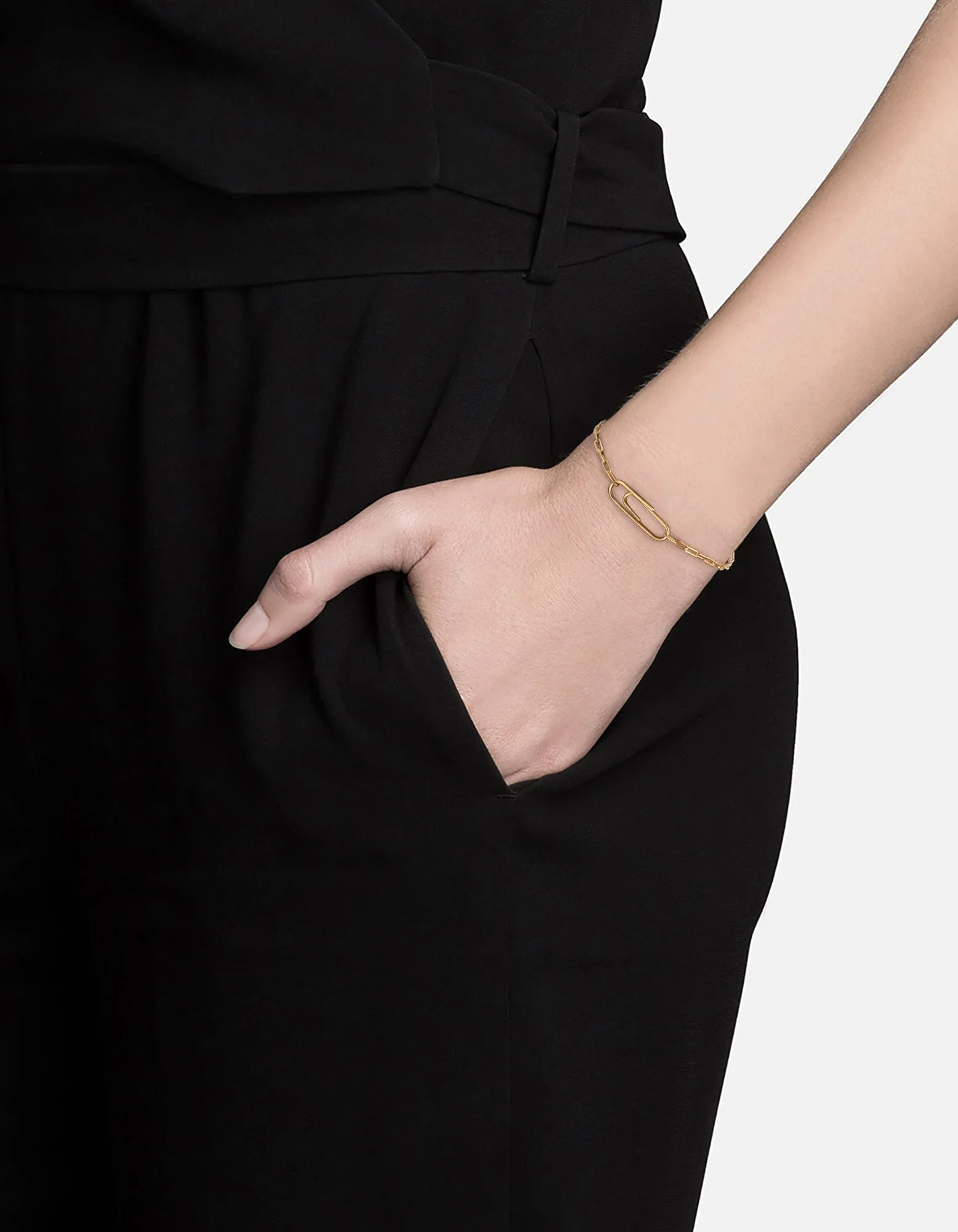 Volt Link Paper Clip Bracelet, Gold Vermeil