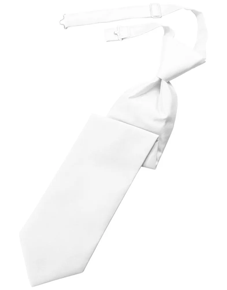 White Solid Twill Kids Necktie