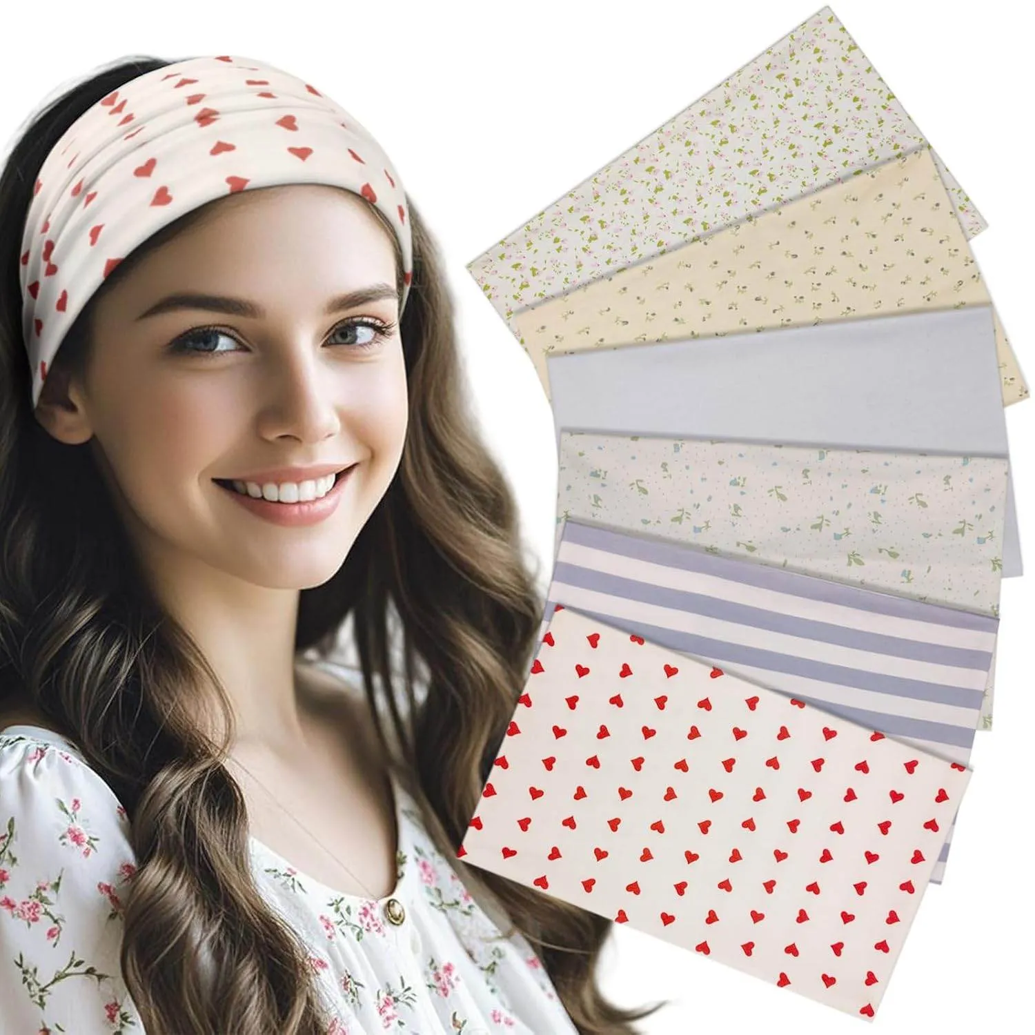 Wide Headbands For Women Stretch Headband Boho Head Bands Women's Hair Band Turban Workout Hairband Accessories 6 Pack
